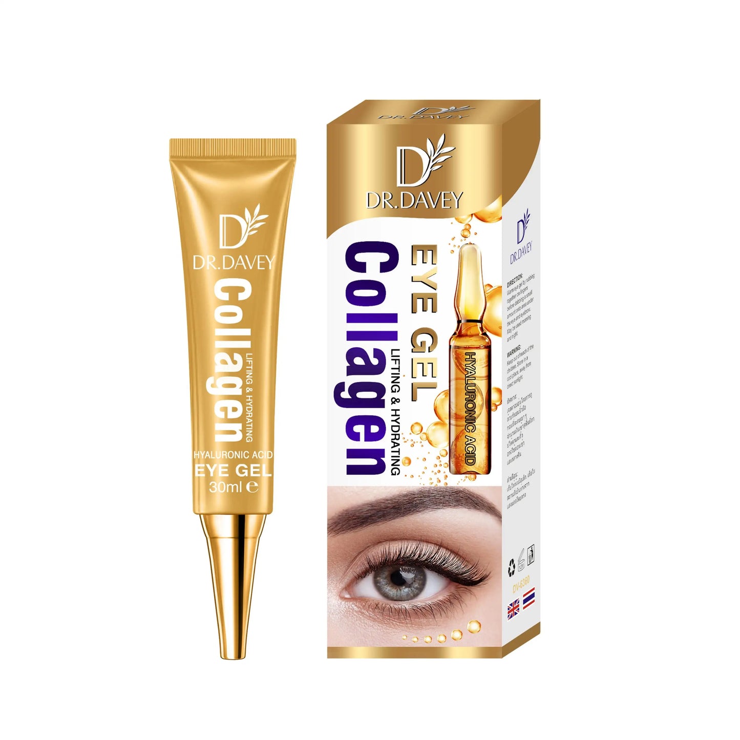 DR.DAVEY Collagen Eye Cream for Dark Circles, Rapid Wrinkle Repair, Daily Anti-Aging Under Eye Cream with Collagen & Hyaluronic Acid to Fight Fine Lines, Wrinkles, & Dark Spots - 30mls