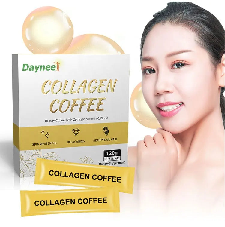 Collagen Coffee with Vitamin C and Biotin | Instant Coffee for Skin Beauty, Anti-Aging, Nails and Hair Care - ( 20 sachets )