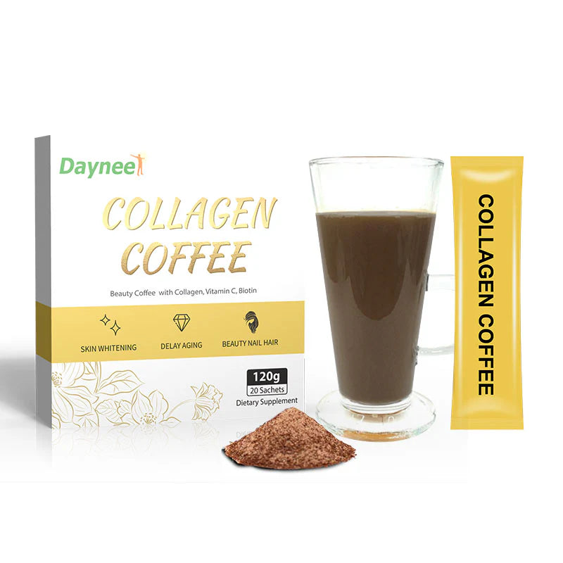 Collagen Coffee with Vitamin C and Biotin | Instant Coffee for Skin Beauty, Anti-Aging, Nails and Hair Care - ( 20 sachets )