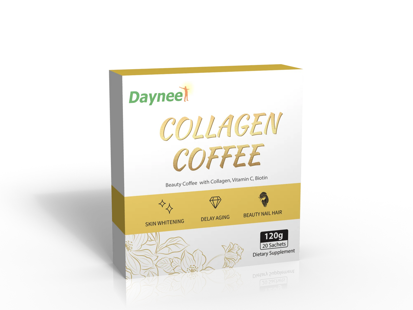 Collagen Coffee with Vitamin C and Biotin | Instant Coffee for Skin Beauty, Anti-Aging, Nails and Hair Care - ( 20 sachets )