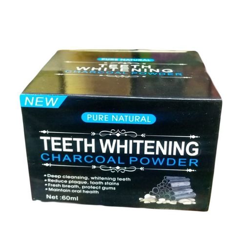 Activated Charcoal Natural Teeth Whitening Powder - Organic Activated Charcoal Purely White Tooth Cleaning Powder (60g)